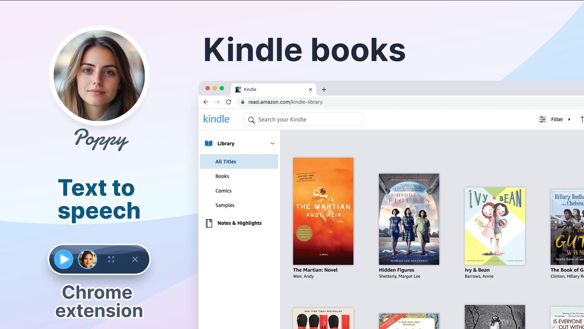 Kindle book library turned into audiobook collection