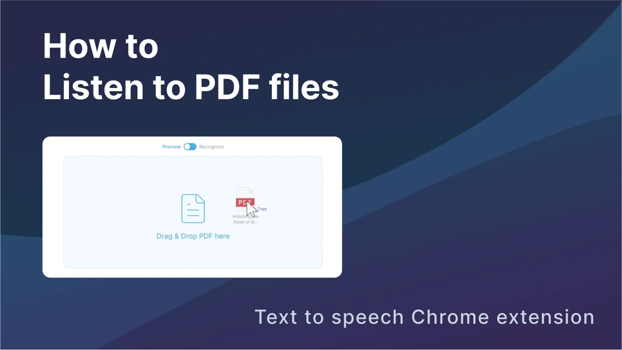 How to listen to PDF file with ReadVox text to speech extension