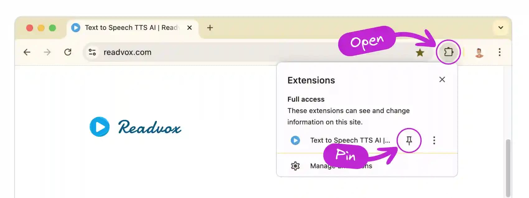 Pin extension