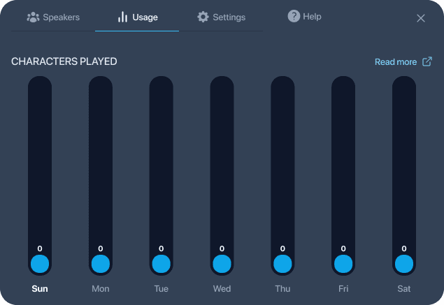 Initial usage tab