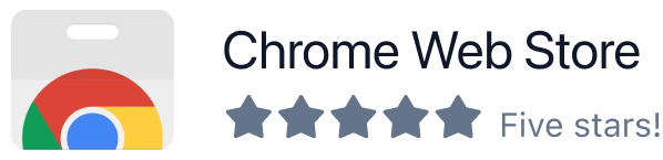 Five star rating on Chrome Store