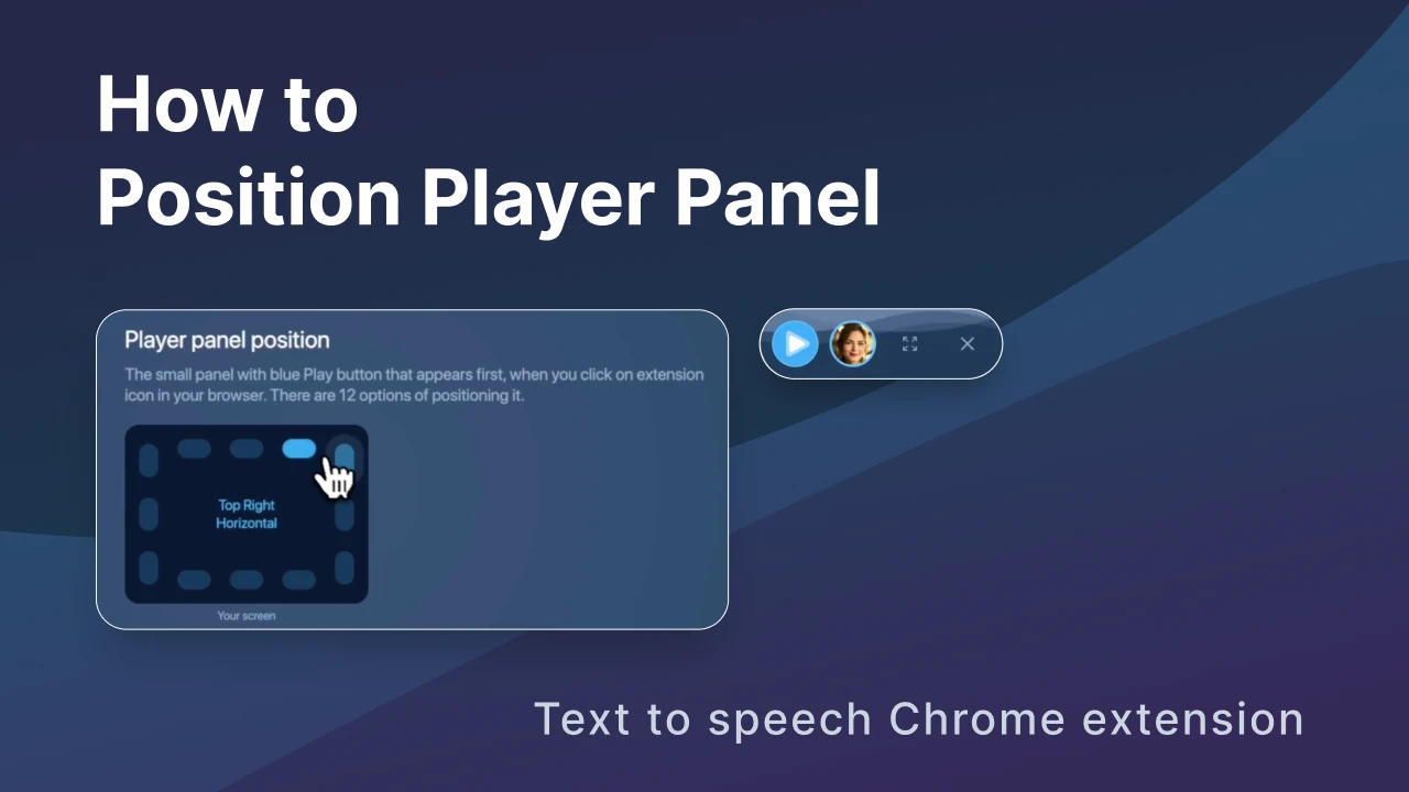 How to position the Player Panel in Readvox